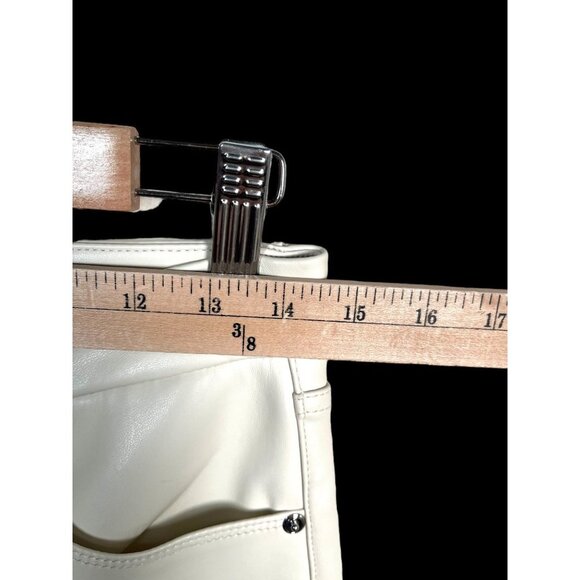 Good American Better Than Leather‎ Crop Mini Flare Pants Cream sz 28 - Picture 6 of 10